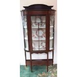 Elegant Edw Inlaid Mahogany Bowsided Display Cabinet Dimensions: 92cm W 31cm D 180cm H