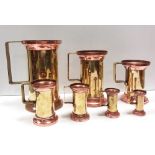 Set of 7 Belgian Graduated Copper & Brass Measures