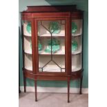 Very Elegant Edw Inlaid Mahogany Bow Sided Display Cabinet