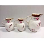 Set of 3 Coalport Jugs