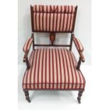 Edw Inlaid Rosewood Armchair