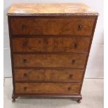 Quality Burr Walnut Tallboy Dimensions: 87cm W 48cm D 115cm H