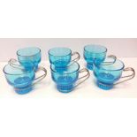 Set of 6 Blue Punch Glasses