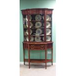 Stunning Edw Period Inlaid Mahogany Serpentine Bow Sided Display Cabinet,