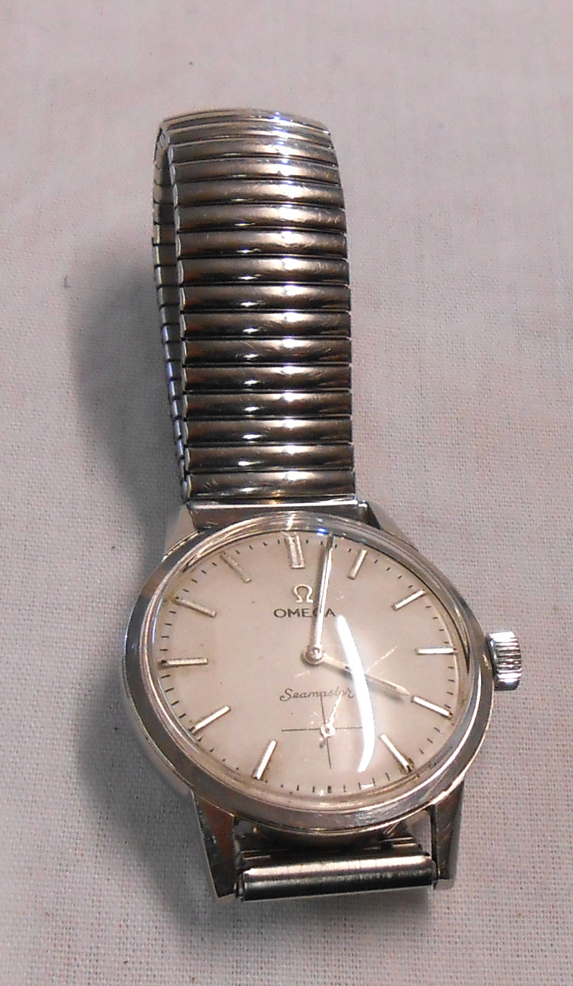 A 1970's steel cased Omega Seamaster gentleman's wristwatch - replacement crown and strap - no