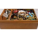 A box containing a quantity of assorted ethnic style and other costume jewellery