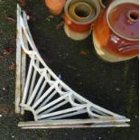 A pair of antique cast iron sunburst/fan pattern brackets - 2' 6" X 2'