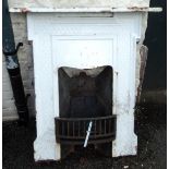 A Victorian cast iron fire place with mantel - mantel 30"