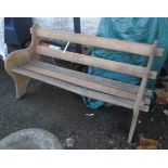 A 4' 5 1/2" teak slatted garden bench