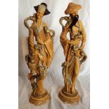 A pair of ivorine figures