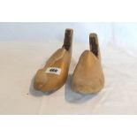 A pair of wooden shoe lasts