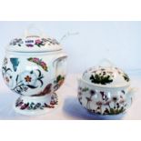 A 12" Portmeirion Botanic Garden pattern footed tureen with lid and ladle - sold with a smaller