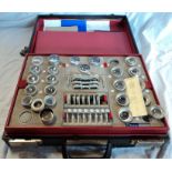 A vintage Keeler low vision assessment set, containing high strength lenses, frames and other items,