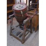 An early 20th Century iron mounted and coopered R.A. Lister & Co. Size 2 butter churn Type SR on