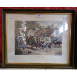 Henry Alken: a pair of gilt framed antique coaching prints, one entitled "Summer", the other "