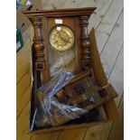 A late 19th Century stained walnut cased Vienna style wall clock with spring driven gong striking