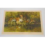 †David Shepherd: a mounted signed limited edition coloured print, entitled "Sleepy Tigers",