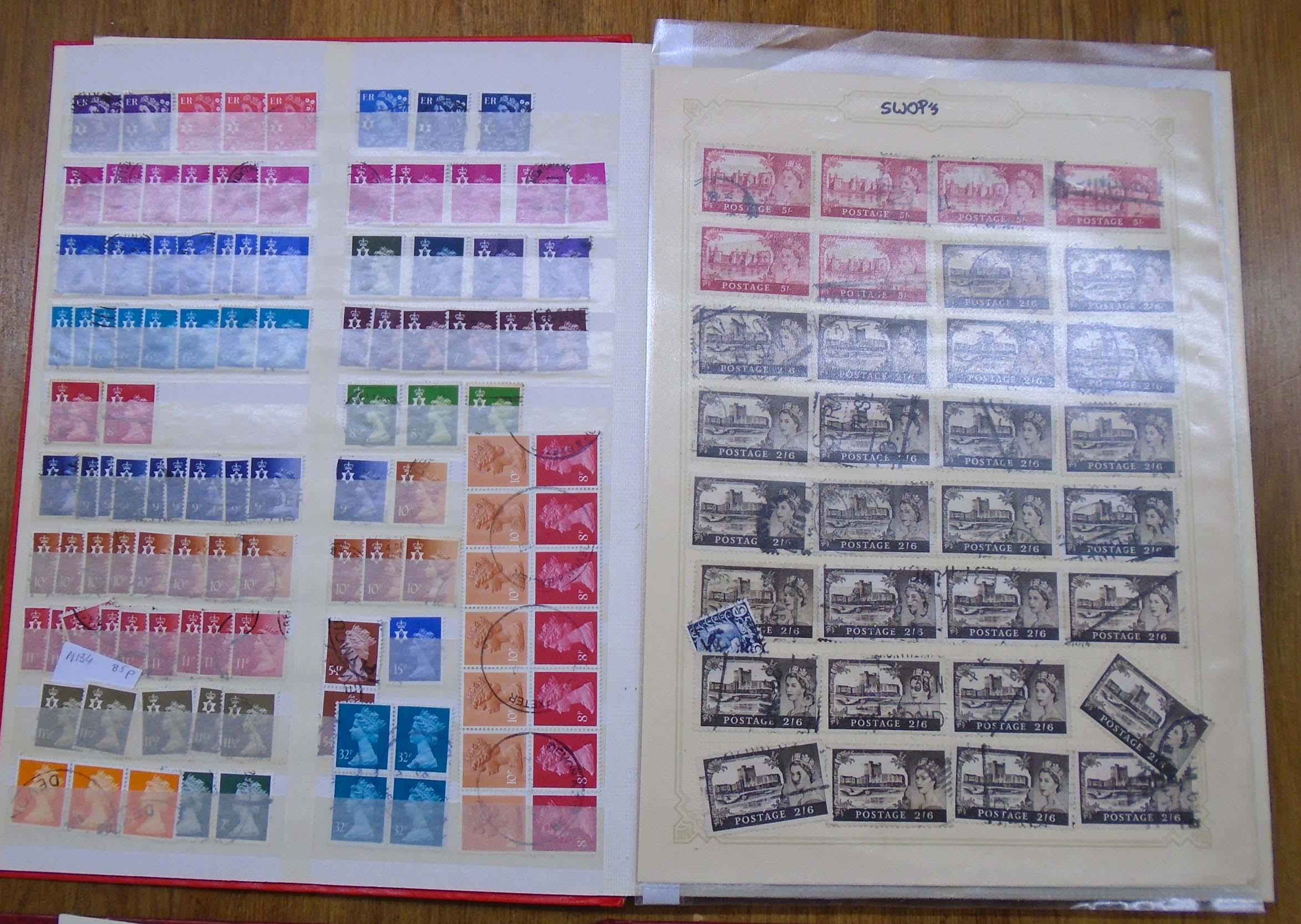 Two large stock books containing a collection of Queen Elizabeth II commemorative and other stamps - Image 3 of 3