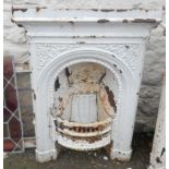 A 25" Victorian painted cast iron fire place with registration numbers to back - matches Lot 19
