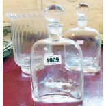 Two Dartington spirit decanters - sold with a Dartington ribbed glass vase