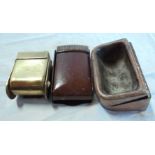 Three vintage metal railway ashtrays, comprising GWR, LNER and SR