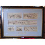 Randolph Caldecott: an ebonised framed and gilt mounted "The Wychdale Steeplechase", consisting of