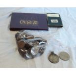 A boxed 1951 Festival of Britain Crown, a 1960 Crown, 1970 coin set and a quantity of mostly