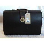 A black leather briefcase