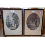 A set of four Hogarth framed antique colour prints after Francesco Bartolozzi RA, the times of the