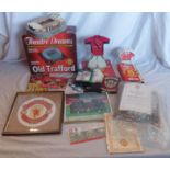 A quantity of Manchester United related collectables including boxed model of "The Theatre of