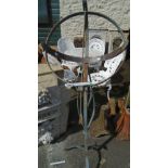 A wrought iron and copper armillary sundial - a/f
