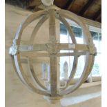 A large modern bentwood armillary light fitting