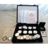 A Westminster Collection coin case containing seventeen encapsulated 2006 Westminster silver proof