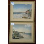 A pair of framed Budleigh Salterton tinted photographs by Robert Milne - signed and titled in pencil