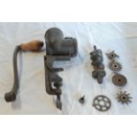 A Russwin No 1 Mincer with accessories