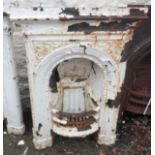 A 25" Victorian painted cast iron fire place with registration numbers to back - matches Lot 18