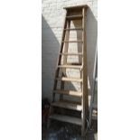 A set of 8' 2" hardwood theatre steps