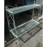 A 3' 4" painted metal two tier plant stand