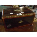 A 10 3/4" Victorian rosewood, mother-of-pearl and abalone inlaid work box carcass