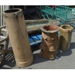 Three Victorian chimney pots - various condition