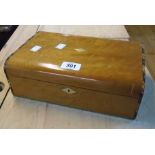 An 11" old polished birds-eye maple dome top box with decorative banding