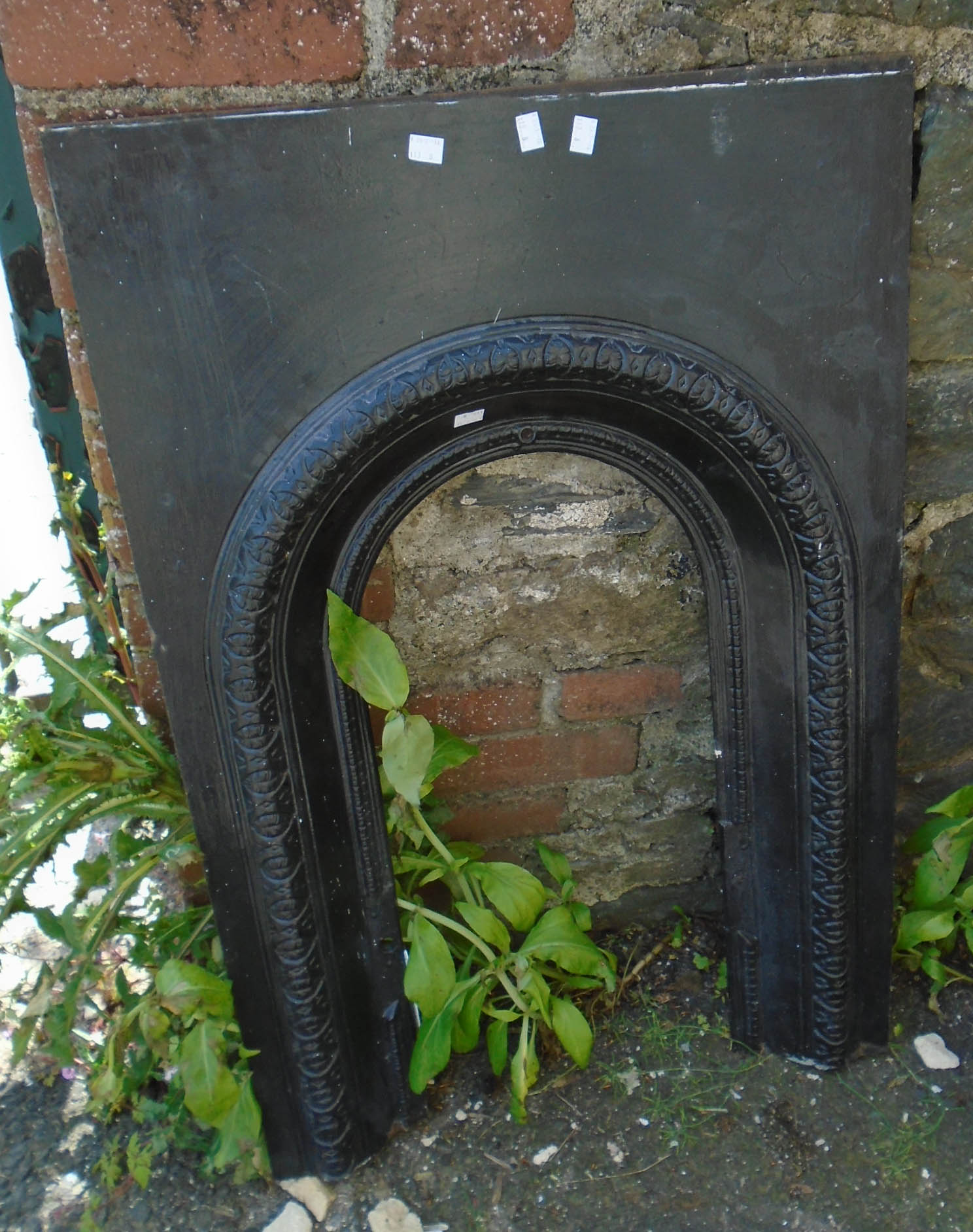 A Victorian cast iron fire insert