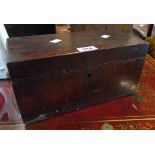 A 12" 19th Century figured mahogany veneered tea caddy - internal fitments missing