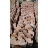 Thirty terracotta twin dome top edging tiles