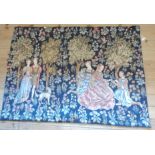 A modern French Halluin point tapestry wall hanging after the original Scenes Galantes from la vie