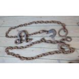 Two vintage tow chains