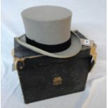 An early 20th Century grey size 7 top hat in Lincoln Bennett of Burlington Gardens, Old Bond St. box