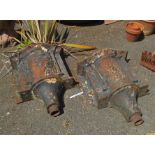 A pair of 27" large late Georgian cast iron rain hoppers - from the Minton family house, Torquay