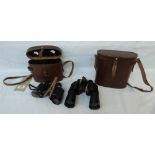 A pair of vintage Lieberman & Gortz 20X binoculars, in original leather case - sold with a pair of