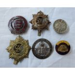 An enamelled South African War Veterans Association 1899-1902 lapel badge, a First World War Service
